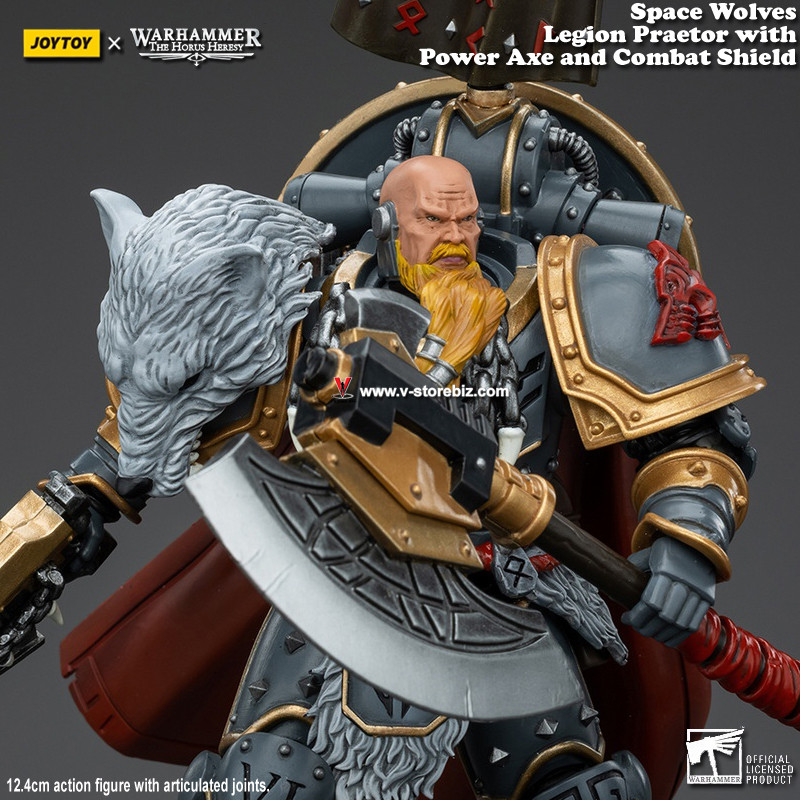 JOYTOY Warhammer Space Wolves Legion Praetor with Power Axe and