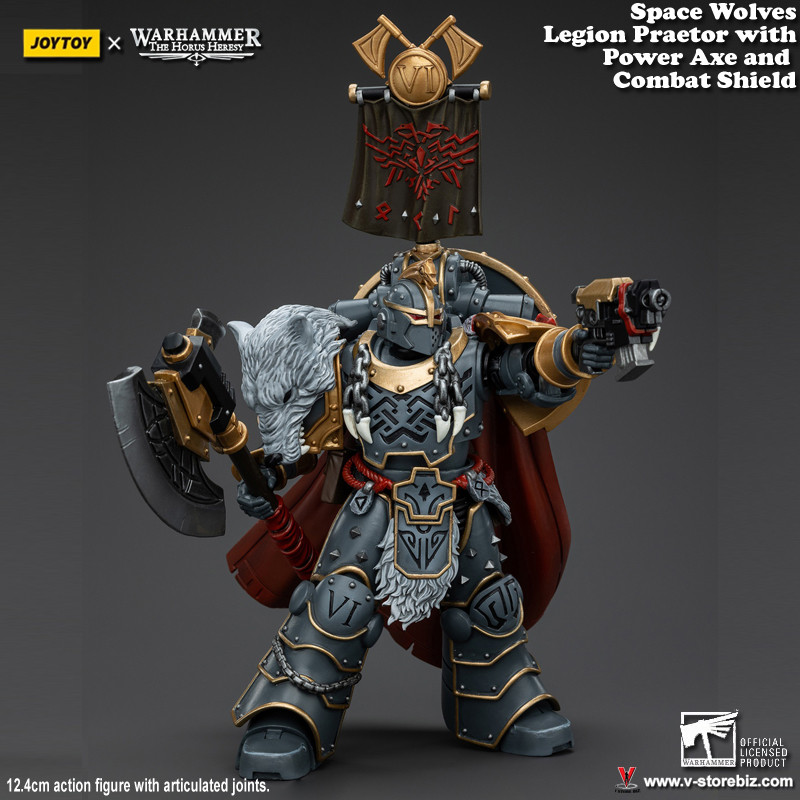 JOYTOY Warhammer Space Wolves Legion Praetor with Power Axe and