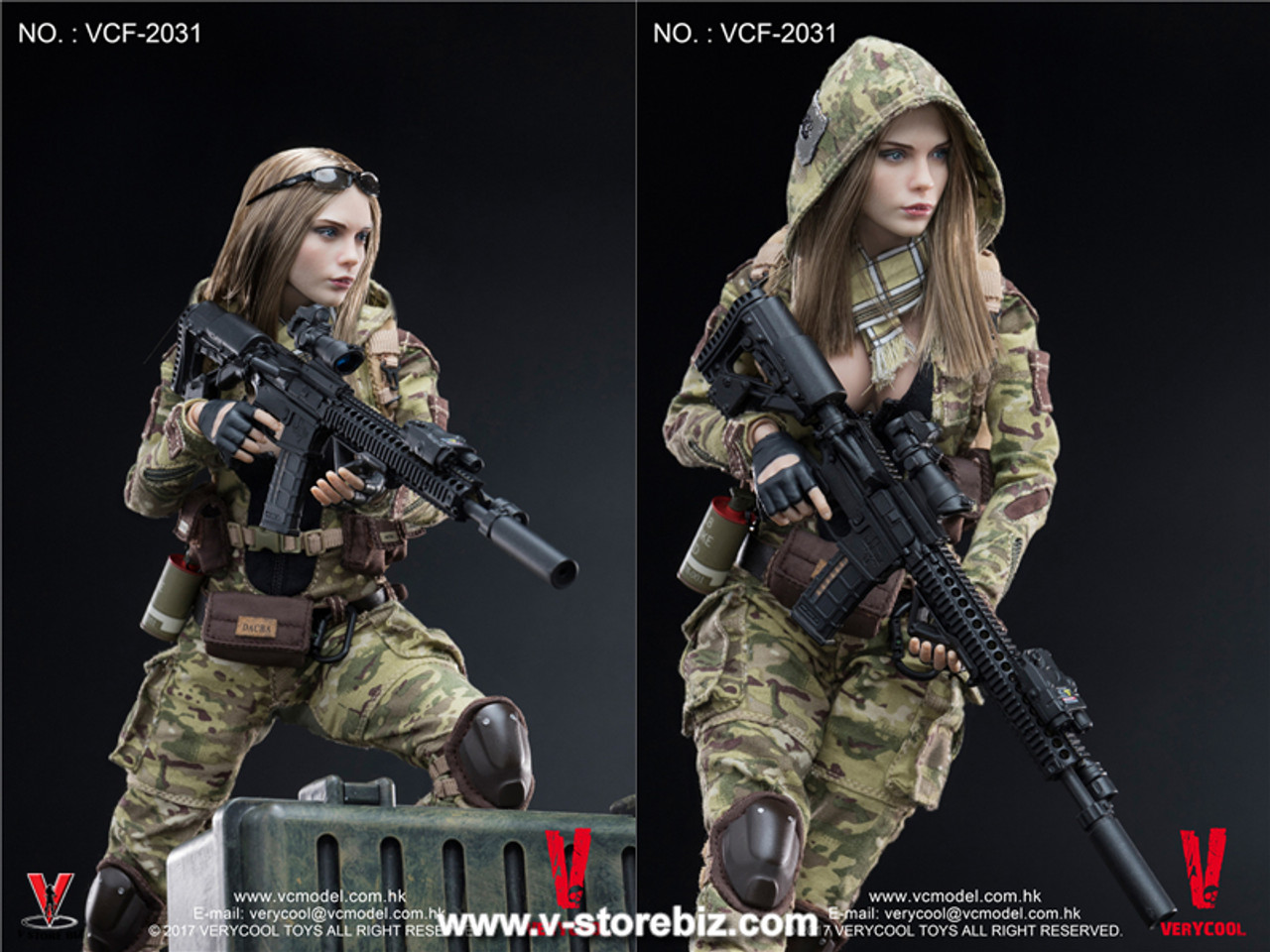 VeryCool VCF2031 MC Camouflage Women Soldier Villa