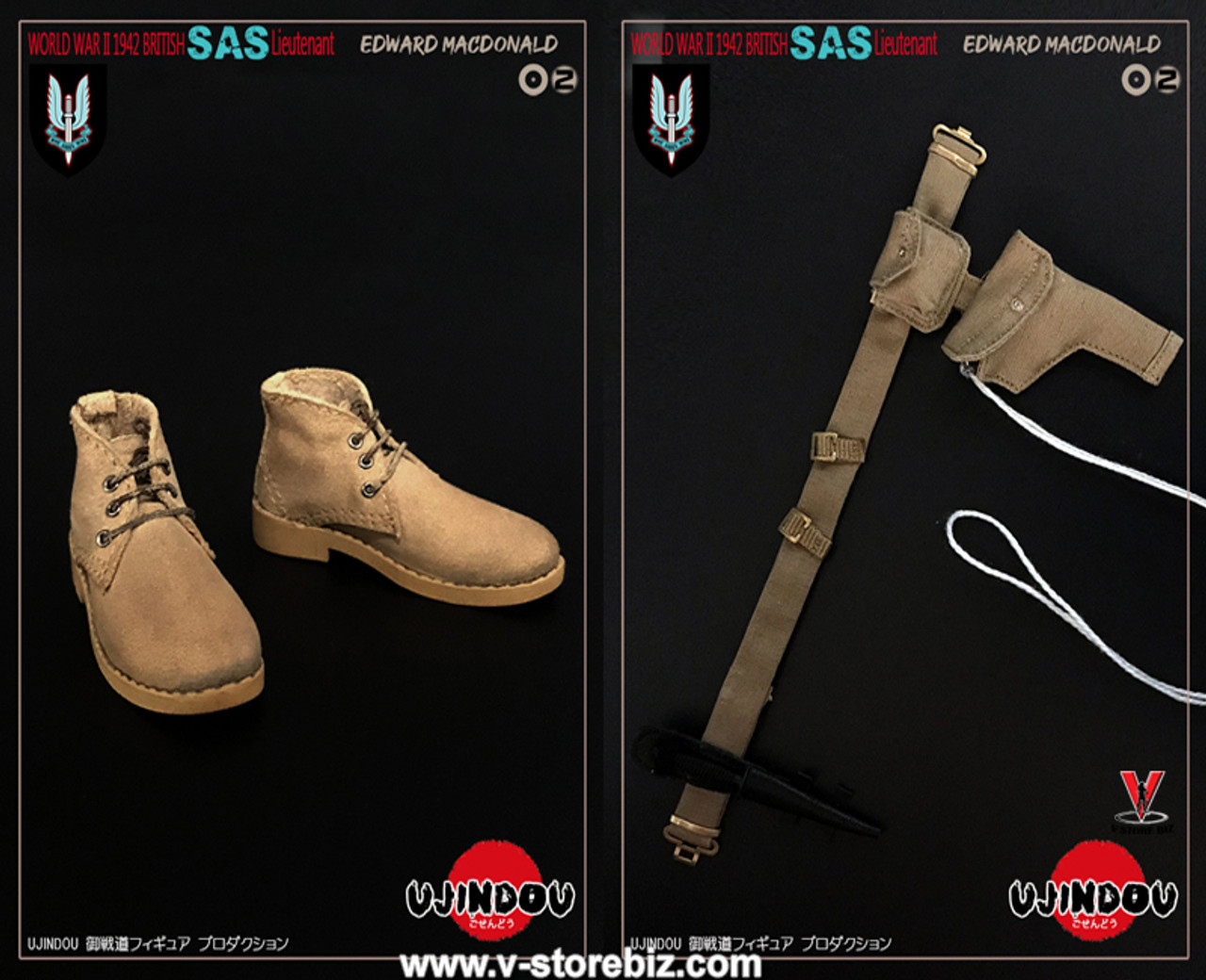 UJINDOU Action Figures - 1/6 Scale for Feet Edward Macdonald SAS Boots