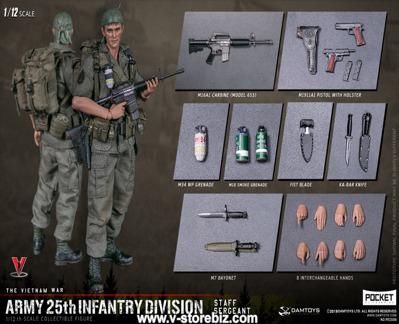 DAMTOYS 1/12 PES006 Army 25th Infantry Division Staff Sergeant - V