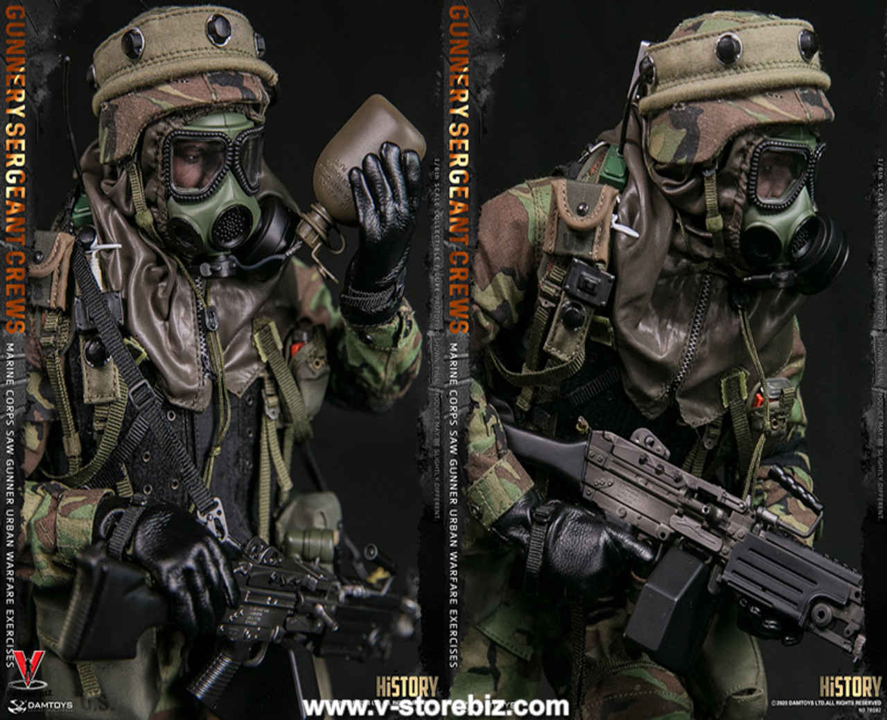 ミリタリー 1/6MARINE CORPS GUNNERY SERGEANT CRRWS DAMTOYS 78082 Marine Corps SAW GUNNER Gunnery sergeant Crews