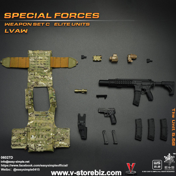 E&S 06027 Special Forces Weapon Set C Elite Units LVAW Set D - V