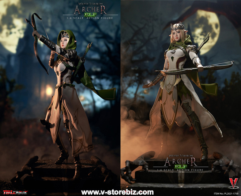 TBLeague PL2021-175B Female Elf Archer - White - V Store Collectibles