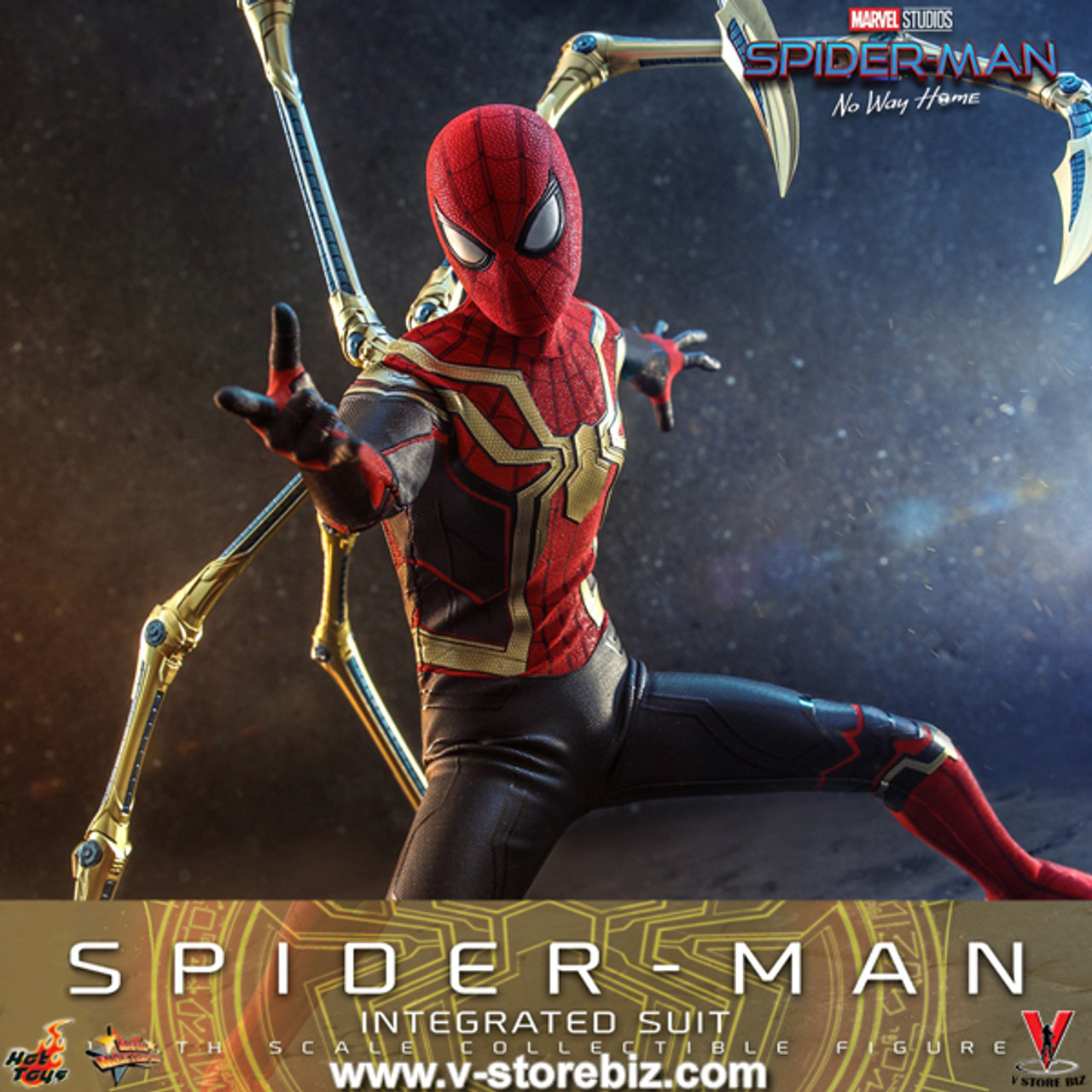 Hot Toys Spider-Man : No Way Home - 1:6 Scale Spider-Man ( Integrated Suit  ) Collectible Figure MMS623