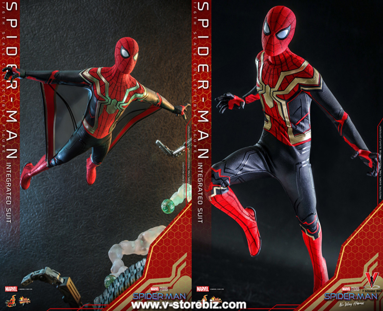 Hot Toys MMS623 Spider-Man: No Way Home Collectible Action Figurine 1/6  Spider-Man (Integrated Suit) 28cm
