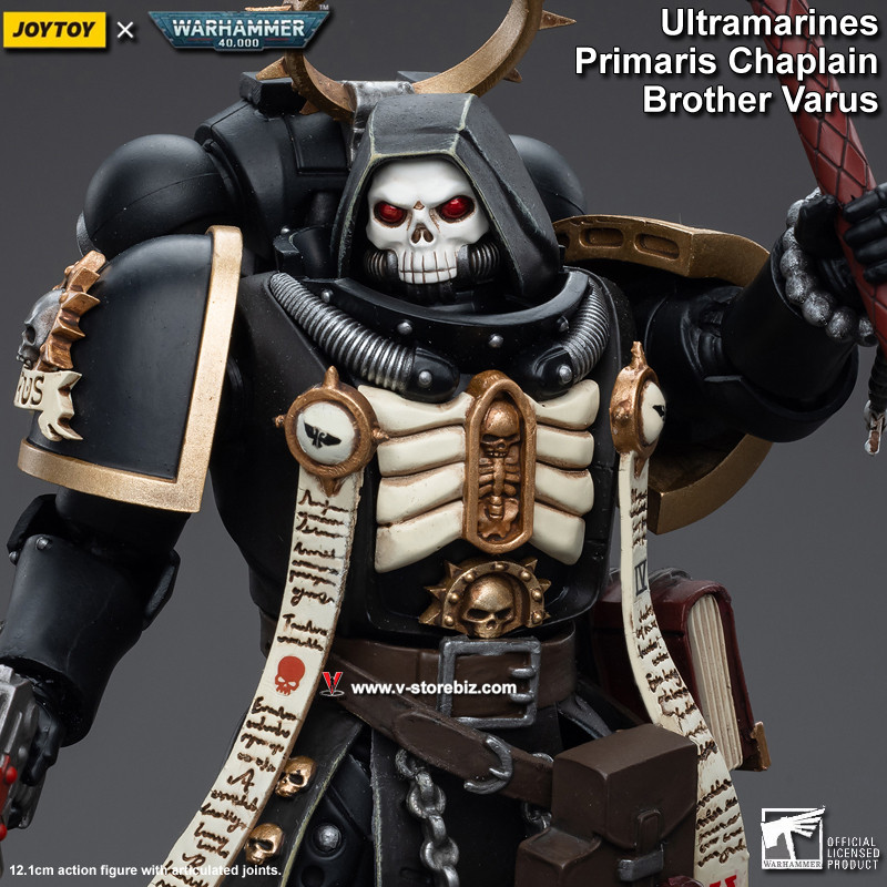 JOYTOY Warhammer 40K Ultramarines Primaris Chaplain Brother Varus