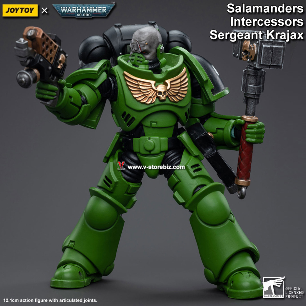 JOYTOY 1/18 Warhammer 40,000 Action Figure Salamanders Assault Intercessors  Sergeant Krajax Collection Model
