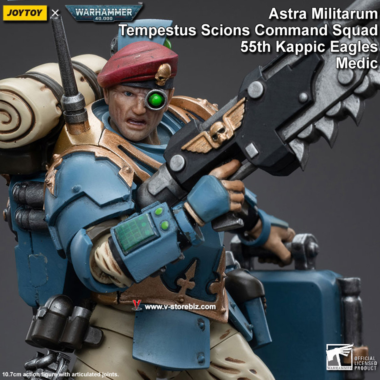 Warhammer 40K Astra Militarum Tempestus Scions Command Squad 55th Kappic Eagles Medic 1/18 Scale Figure