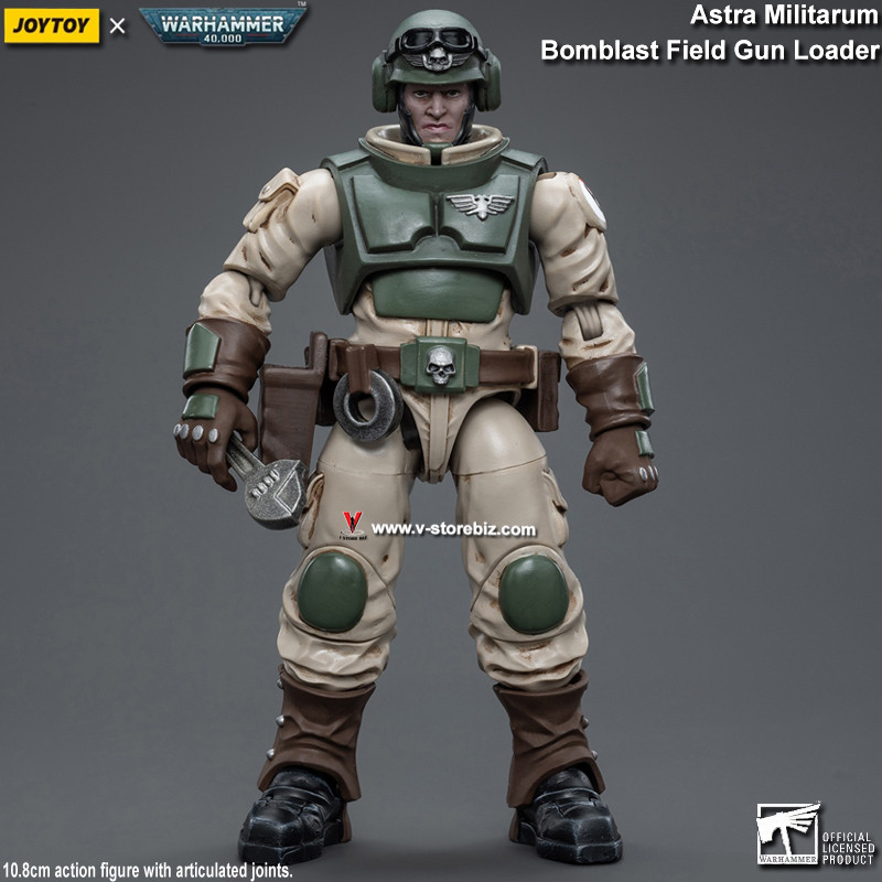 JoyToy Warhammer 40K: Astra Militarum Ordnance Team with Bombast Field Gun Figura de acción Escala 1:18