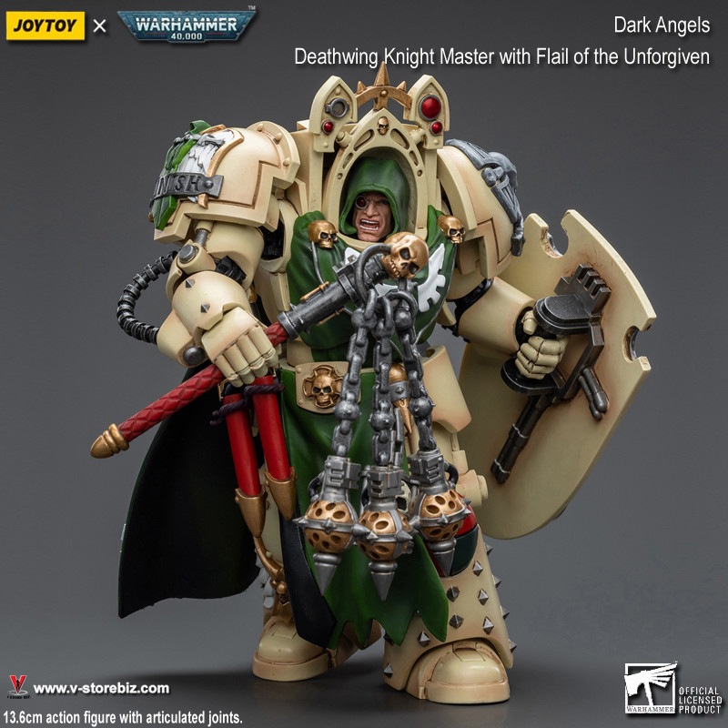 JOYTOY Warhammer 40K Action Figure 1/18 - Dark Angels Deathwing Knight Master Con Flagello 13.7cm - 3