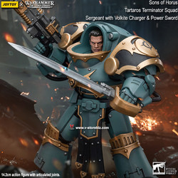 JOYTOY Warhammer The Horus Heresy: Tartaros Terminator Squad Sergeant With Volkite Charger And Power Sword 