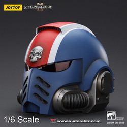 JOYTOY JT01741 1/1 Ultramarines Lieutenant Titus' MkX Helmet 