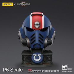 JOYTOY JT01697 1/1 Ultramarines Lieutenant Titus' MkX Helmet & Display Stand