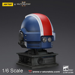 JOYTOY JT01697 1/1 Ultramarines Lieutenant Titus' MkX Helmet & Display Stand