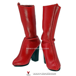 Female Red High Heel Long Boots