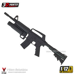 3D Printed 1/12 M4 with M203 with Extended Buttstock (CA005.35)