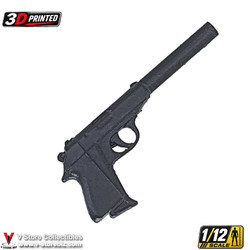 3D Printed 1/12 PPK Pistol with Suppressor (CA005.49)