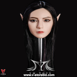 YMToys YMT09B Black-haired Elf Headsculpt