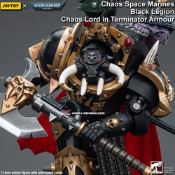 JOYTOY Warhammer 40K Chaos Space Marines Black Legion Chaos Lord in Terminator Armour