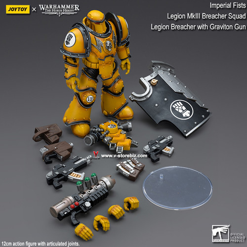 JoyToy Warhammer 40K: Imperial Fists Legion MkIII Sargeant Despoiler Con Power Fist Figura De Escala 1:18