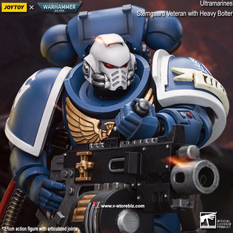 JOYTOY Warhammer 40K: Ultramarines Sternguard Veteran with Heavy Bolter