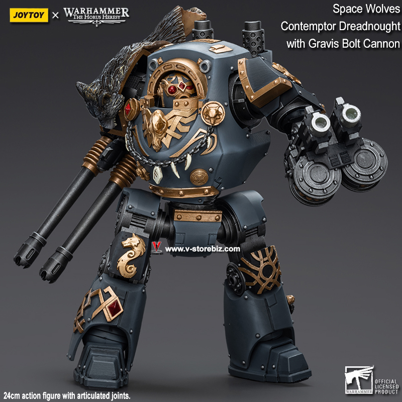 JOYTOY Warhammer The Horus Heresy: Space Wolves Contemptor Dreadnought with Gravis Bolt Cannon