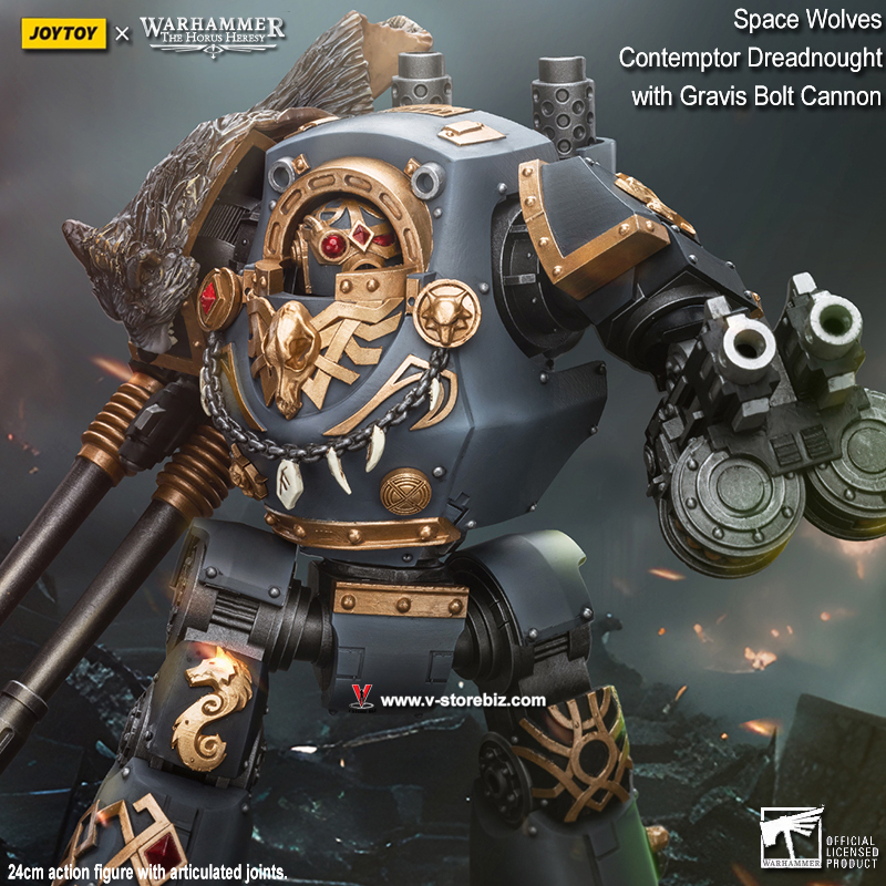 JOYTOY Warhammer The Horus Heresy: Space Wolves Contemptor Dreadnought with Gravis Bolt Cannon