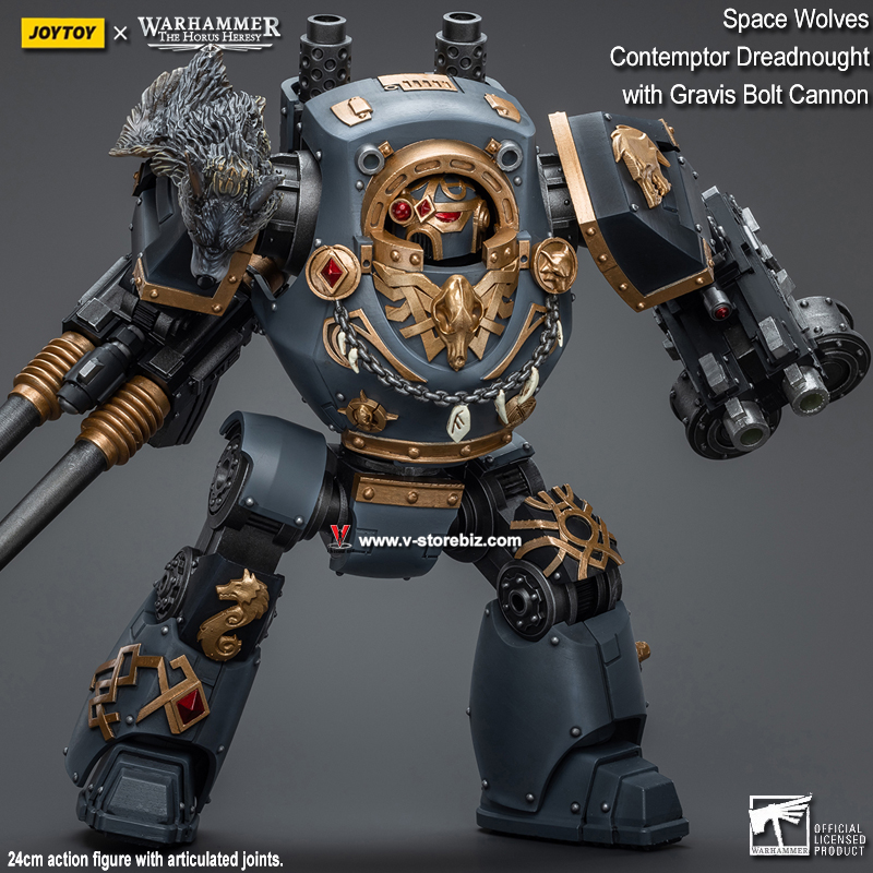 JOYTOY Warhammer The Horus Heresy: Space Wolves Contemptor Dreadnought with Gravis Bolt Cannon