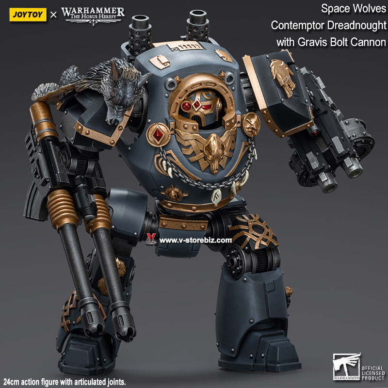 JOYTOY Warhammer The Horus Heresy: Space Wolves Contemptor Dreadnought with Gravis Bolt Cannon