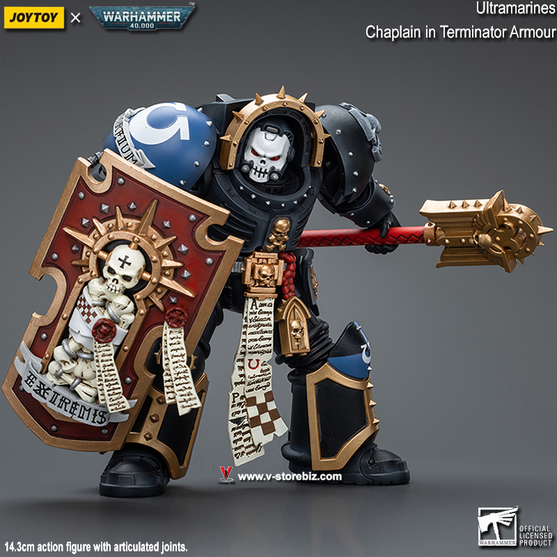 JOYTOY Warhammer 40K: Ultramarines Chaplain in Terminator Armour