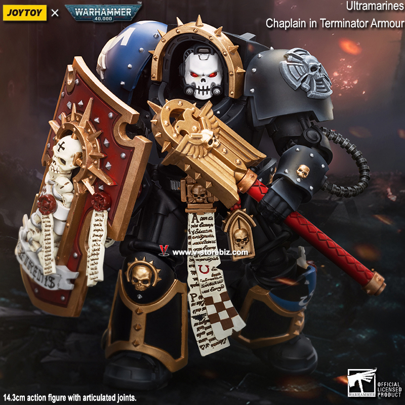 JOYTOY Warhammer 40K: Ultramarines Chaplain in Terminator Armour