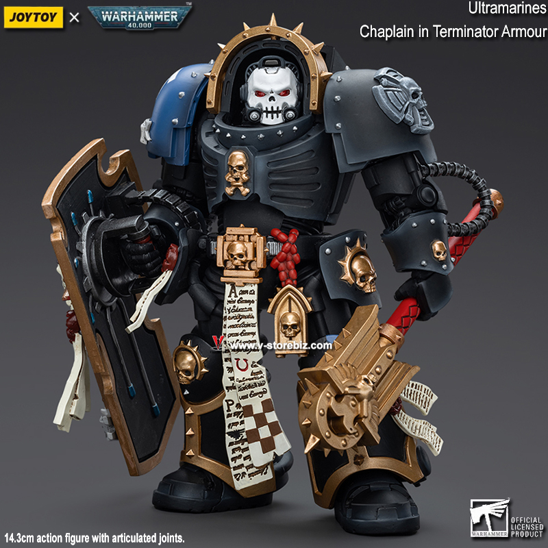 JOYTOY Warhammer 40K: Ultramarines Chaplain in Terminator Armour