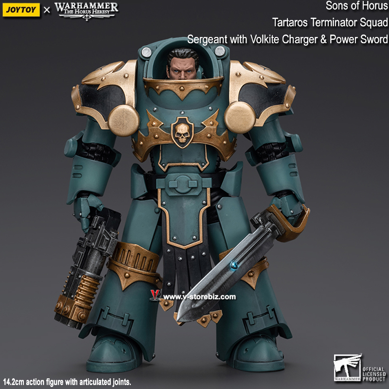 JOYTOY Warhammer JT7165 Tartaros Terminator Squad Sergeant With Volkite Charger And Power Sword 