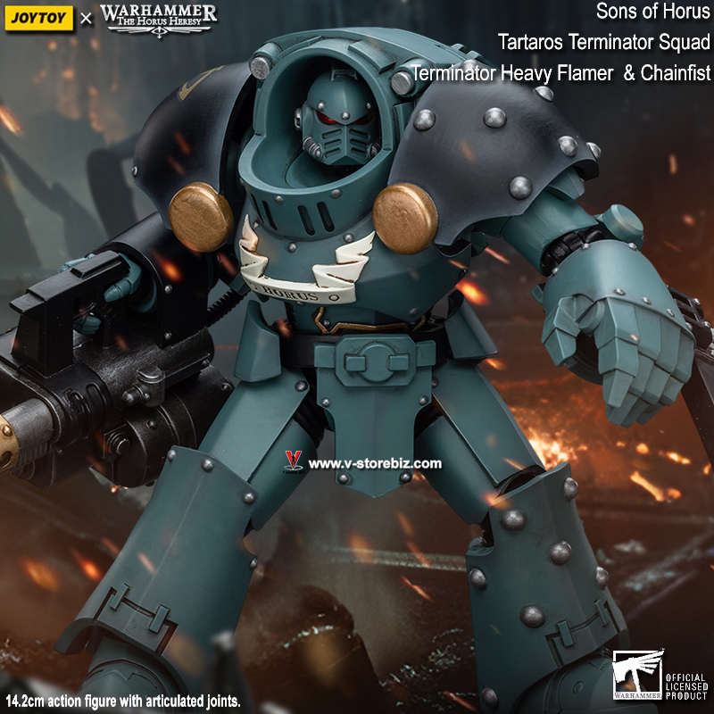 JOYTOY Warhammer JT7288 Tartaros Terminator Squad Terminator With Heavy Flamer And Chainfist