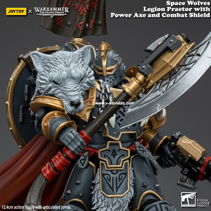 JOYTOY Warhammer Space Wolves Legion Praetor with Power Axe and