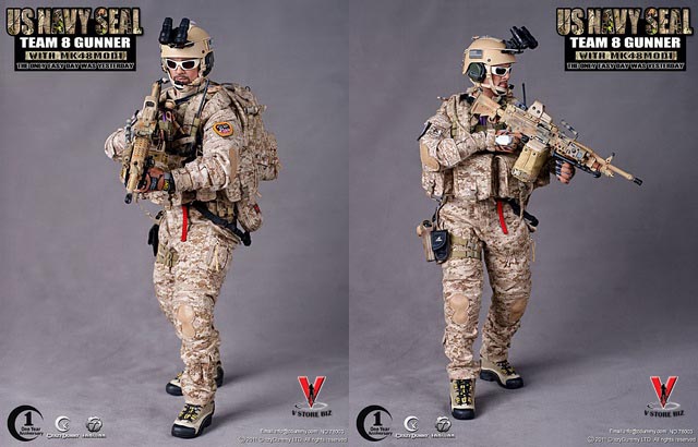Crazy Dummy 1st Anniversary U.S. Navy Seal Team 8 Gunner With MK48MOD1
