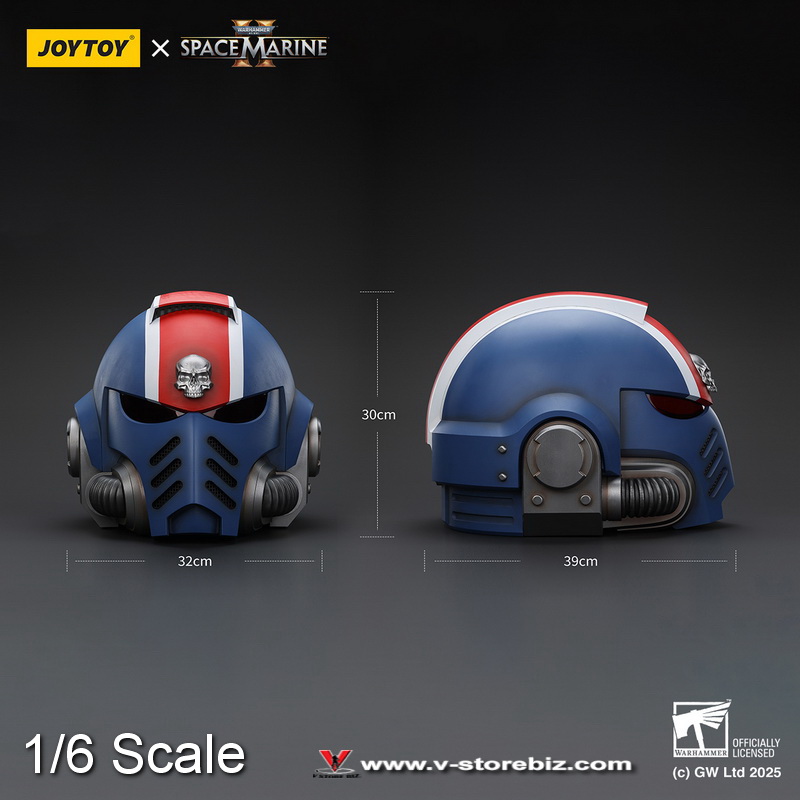 JOYTOY JT01741 1/1 Ultramarines Lieutenant Titus' MkX Helmet 