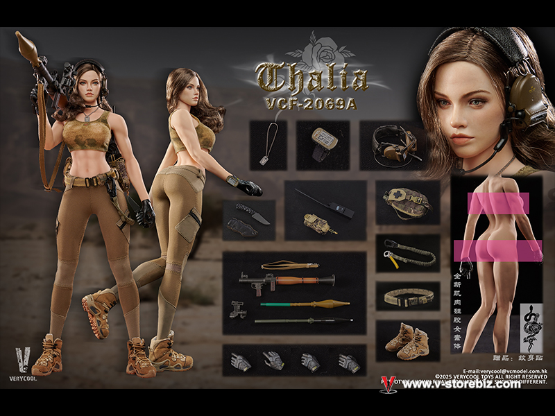 VERYCOOL VCF-2069A Desert Female Soldier Thalia Brown Hair ver
