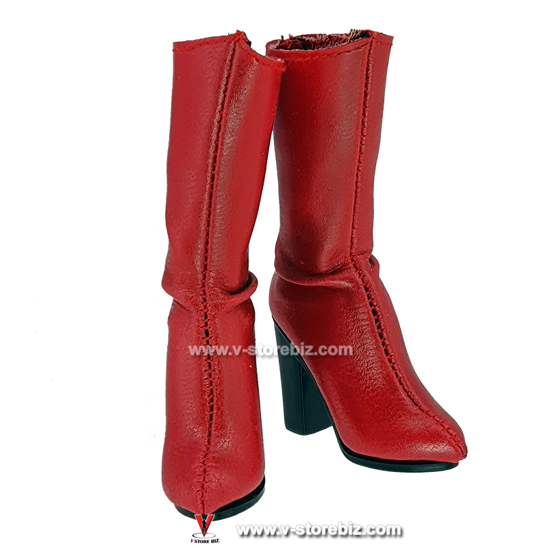 Female Red High Heel Long Boots