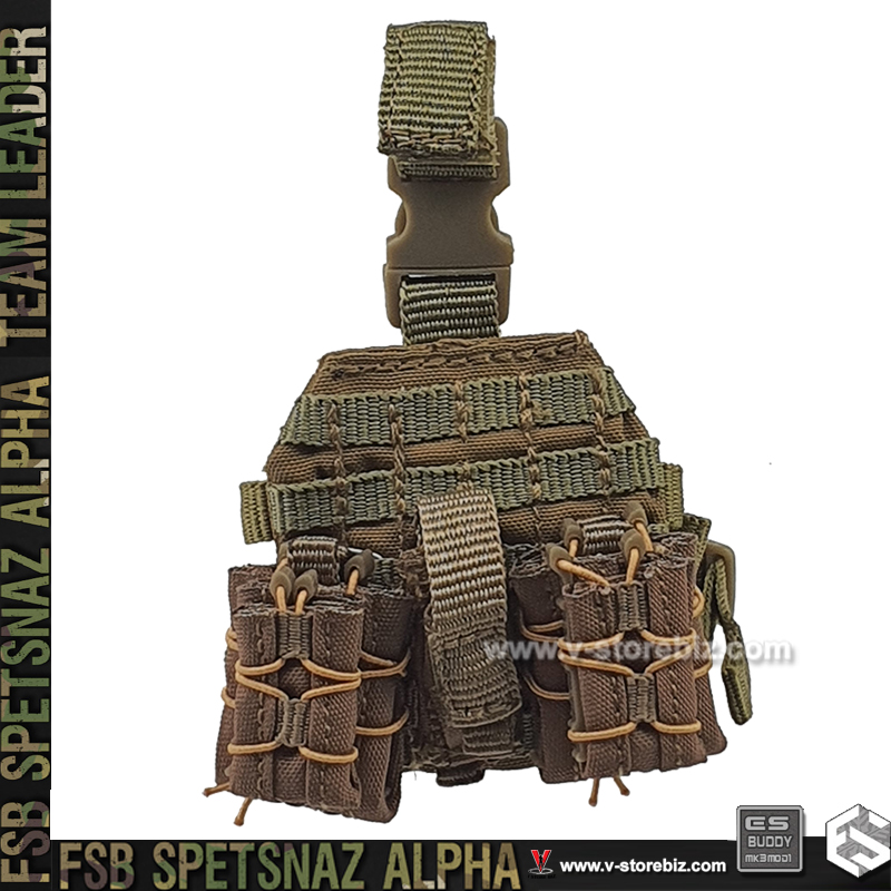 E&S 26071R FSB ALPHA Team Leader Leg Drop MOLLE Platform & Mag Pouches