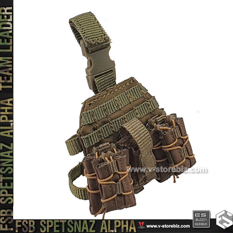 E&S 26071R FSB ALPHA Team Leader Leg Drop MOLLE Platform & Mag Pouches