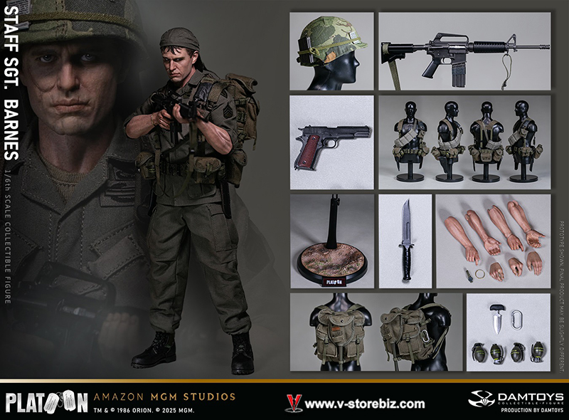 DAMTOYS DMS045 Platoon Vietnam War U.S. Army Staff Sergeant Barnes