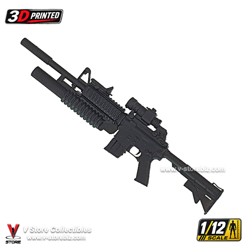 3D Printed 1/12 M4 with M203 & Scope (CA005.205)