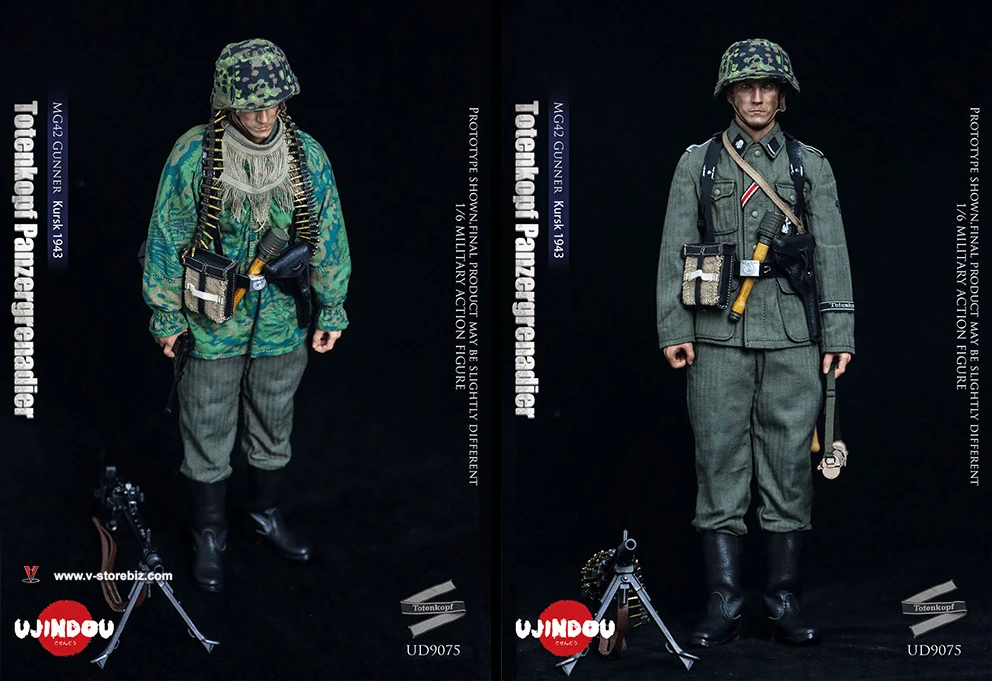 UJINDOU UD9075 WWII Totenkopf Panzergrenadier, MG42 Gunner Kursk 1943