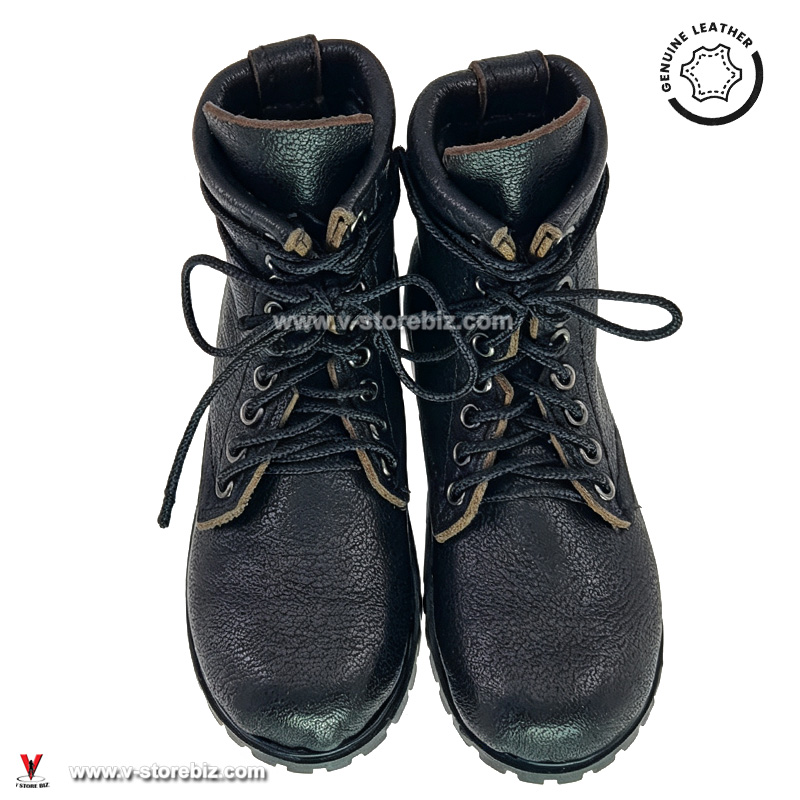 SCM Genuine Leather Combat Boots (Black)