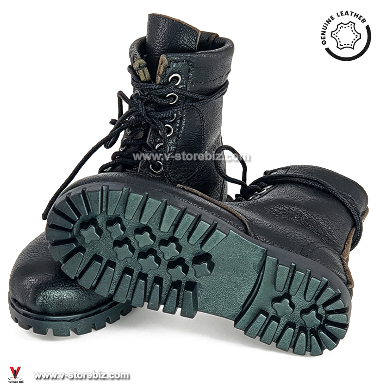 SCM Genuine Leather Combat Boots (Black)
