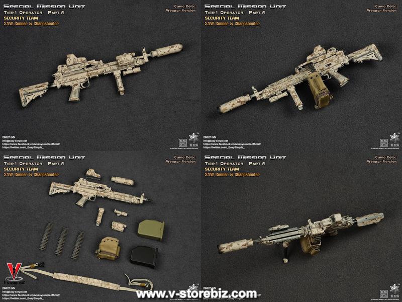 Original - SMU Tier-1 Operator Part VI Security Team Saw Gunner & Sharpshooter(Original Weapon Color) 1/6 完成品 可動フィギュア(ES-26021GS) Easy&Simple E&S 26021GS SMU Tier 1 Security Team SAW Gunner