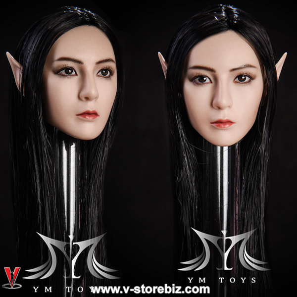 YMToys YMT09B Black-haired Elf Headsculpt