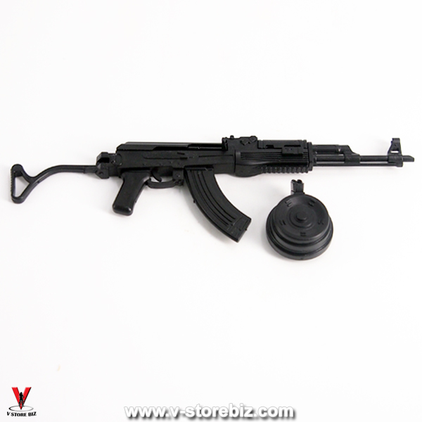 4D Model AK-47 Rifle & Magazine Drum